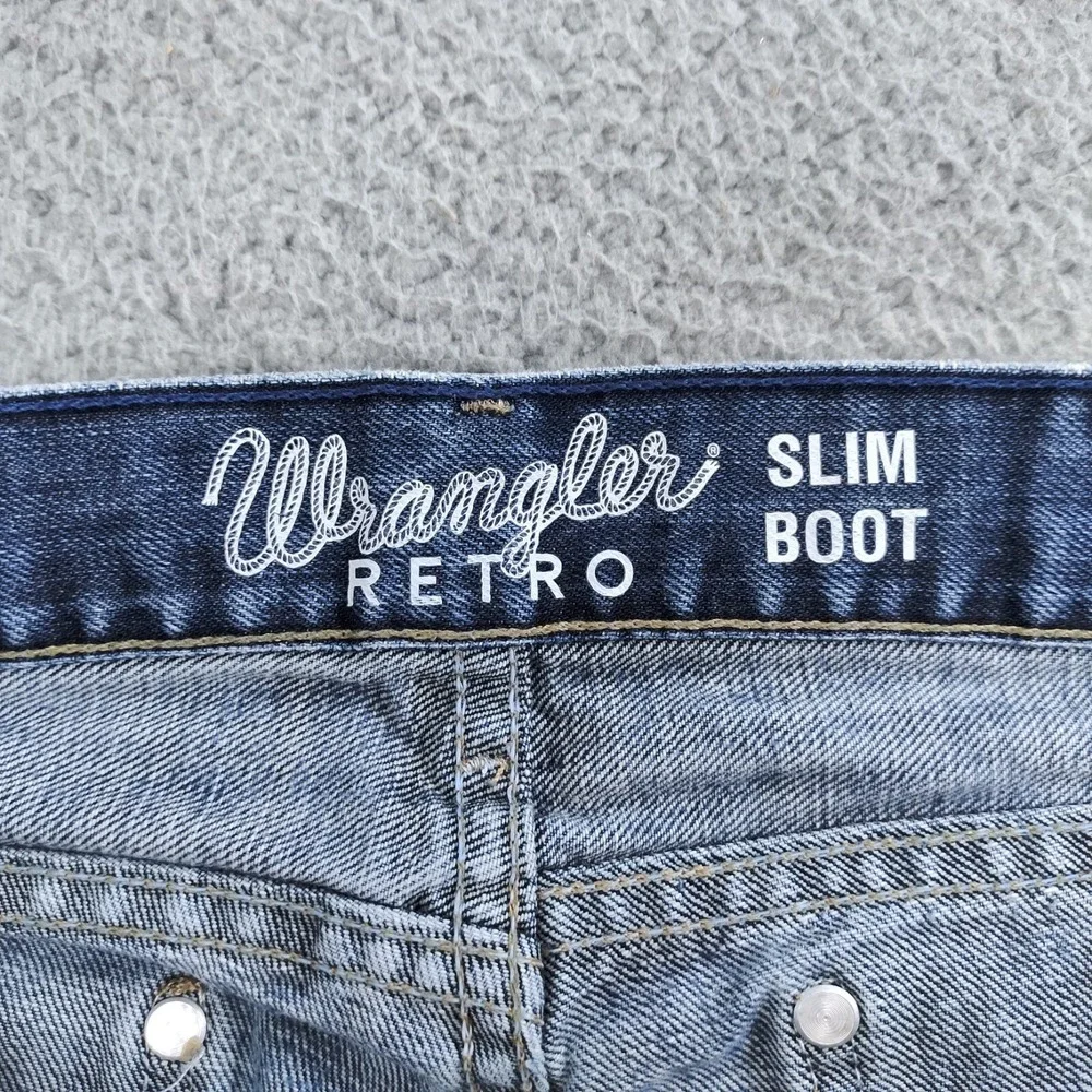 Wrangler Jeans Men 29x31 Blue Retro Slim Boot Cowboy Western Southwest Chore